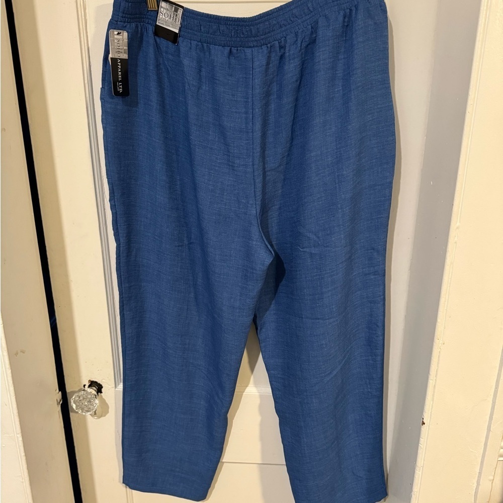 Soho Blue Drawstring Joggers - Picture 3 of 6